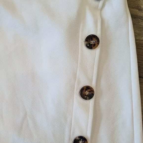 LA Gypsy A-Line Midi Skirt Button Accents Women’s Small White NWOT - Picture 2 of 4